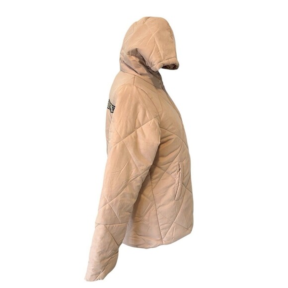 PrettyLittleThing Stone Peach Skin Diamond Quilted Jacket Women's Size 0 US New! - Picture 8 of 14